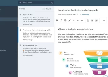Amplenote is a note-taking software that integrates notes, diaries, tasks, and calendars